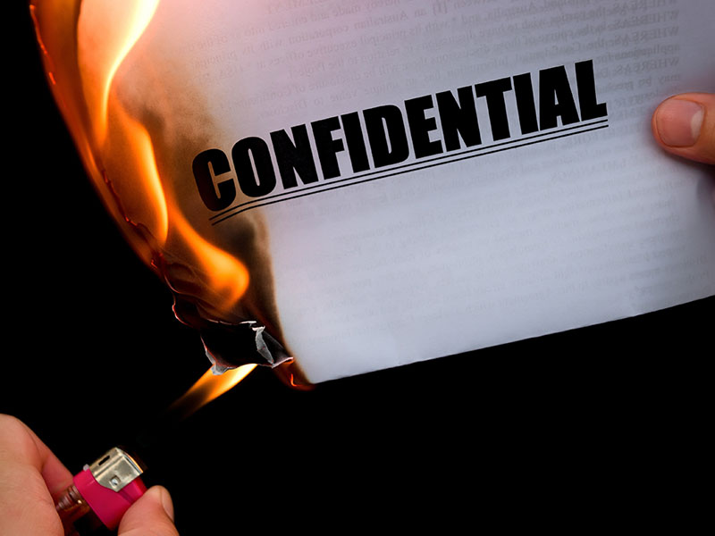 Image of confidential paper being burned | Why you can't burn confidential waste