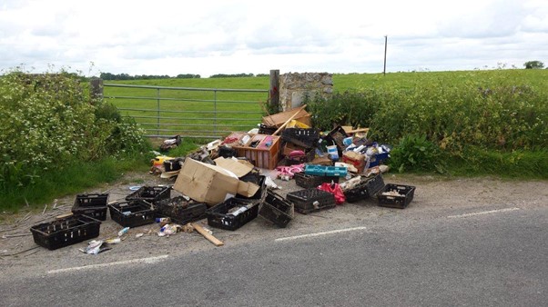 pile of rubbished fly tipped