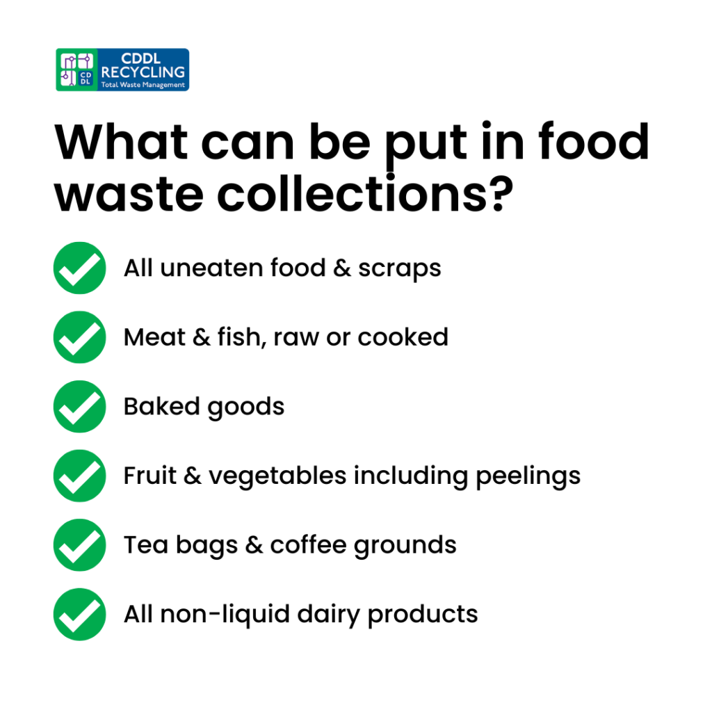 what can be put in food waste collections? | CDDL Recycling