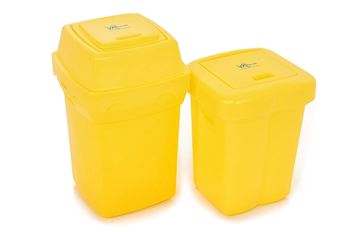 Image of two yellow medical waste bins